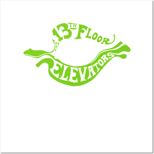 The 13th Floor Elevators - Psychedelic Rock - Green Logo Only T-Shirt Posters and Art